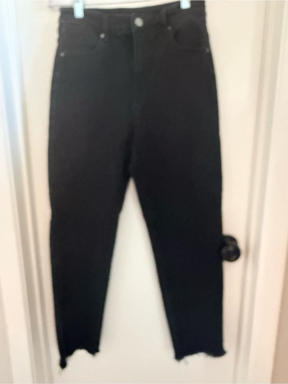 High-Rise Black Cropped Women's Jeans